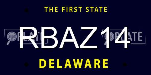 RBAZ14 Delaware License Plate