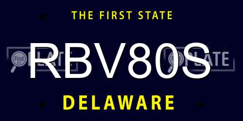 RBV80S Delaware License Plate