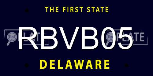 RBVB05 Delaware License Plate