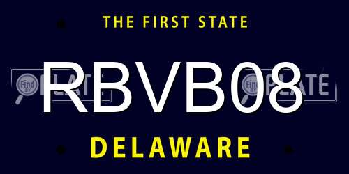 RBVB08 Delaware License Plate