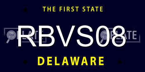 RBVS08 Delaware License Plate