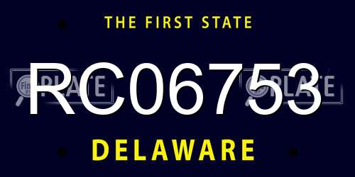RC06753 Delaware License Plate