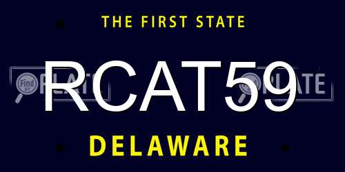 RCAT59 Delaware License Plate