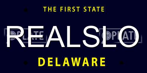 REALSLO Delaware License Plate