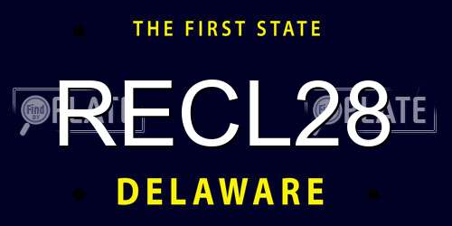 RECL28 Delaware License Plate