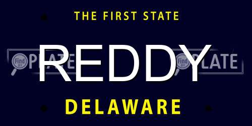 REDDY Delaware License Plate