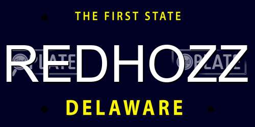 REDHOZZ Delaware License Plate