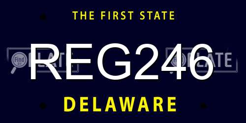REG246 Delaware License Plate