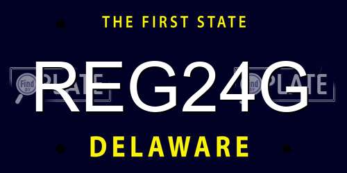 REG24G Delaware License Plate