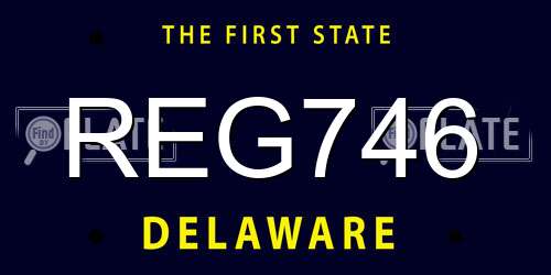 REG746 Delaware License Plate