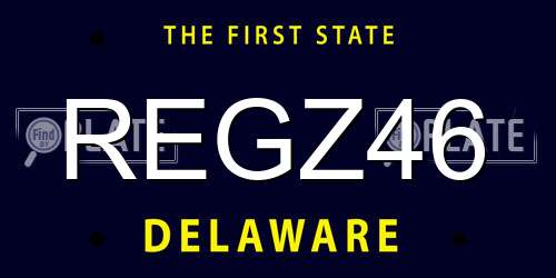 REGZ46 Delaware License Plate