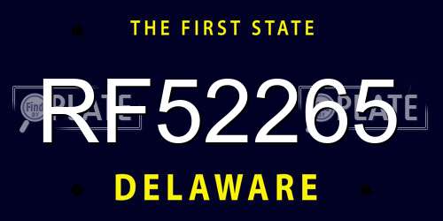RF52265 Delaware License Plate