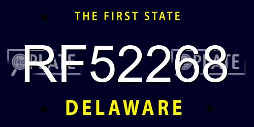 RF52268 Delaware License Plate