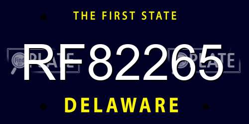 RF82265 Delaware License Plate