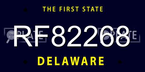 RF82268 Delaware License Plate