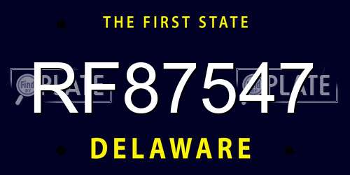 RF87547 Delaware License Plate