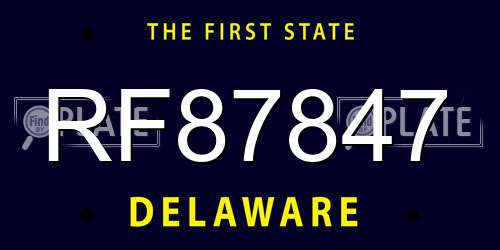 RF87847 Delaware License Plate