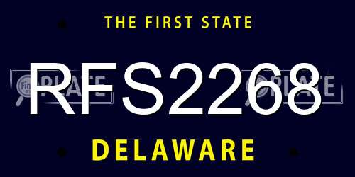 RFS2268 Delaware License Plate