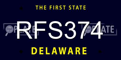 RFS374 Delaware License Plate