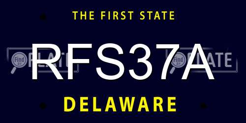 RFS37A Delaware License Plate