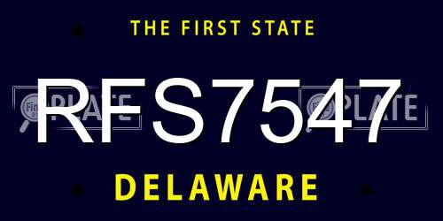 RFS7547 Delaware License Plate