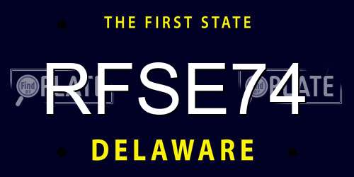 RFSE74 Delaware License Plate
