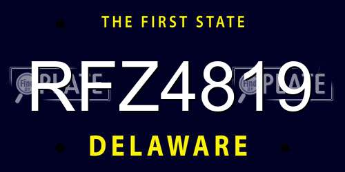 RFZ4819 Delaware License Plate