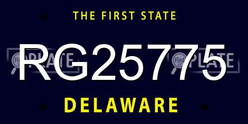 RG25775 Delaware License Plate