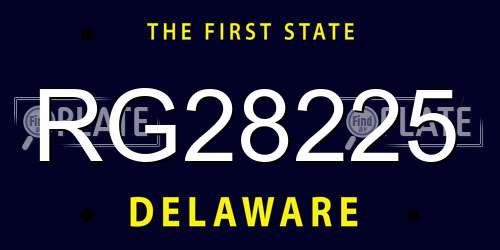 RG28225 Delaware License Plate