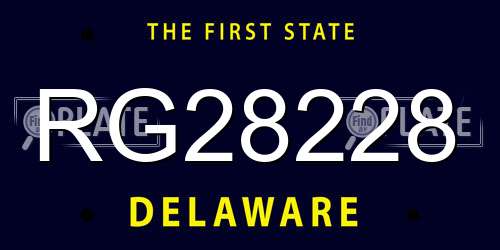 RG28228 Delaware License Plate