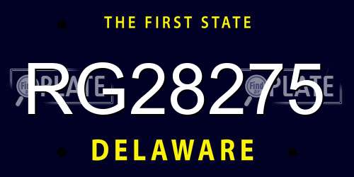 RG28275 Delaware License Plate