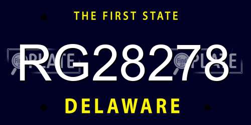 RG28278 Delaware License Plate