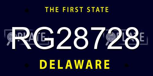 RG28728 Delaware License Plate