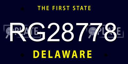 RG28778 Delaware License Plate