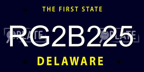 RG2B225 Delaware License Plate
