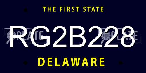 RG2B228 Delaware License Plate