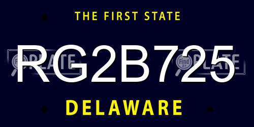 RG2B725 Delaware License Plate