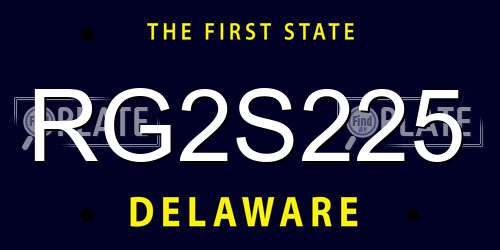 RG2S225 Delaware License Plate