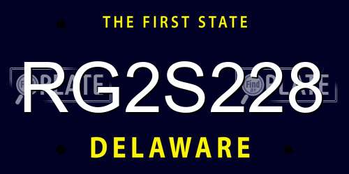 RG2S228 Delaware License Plate