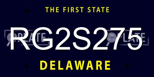 RG2S275 Delaware License Plate