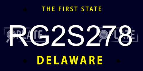 RG2S278 Delaware License Plate