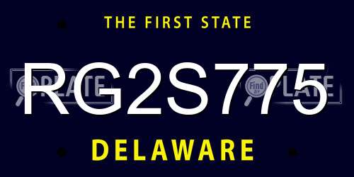 RG2S775 Delaware License Plate
