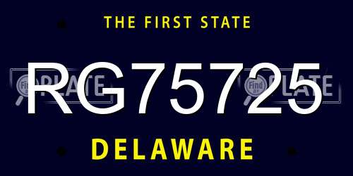 RG75725 Delaware License Plate