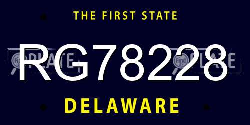 RG78228 Delaware License Plate