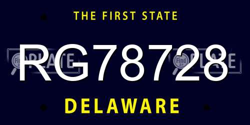 RG78728 Delaware License Plate