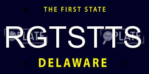 RGTSTTS Delaware License Plate