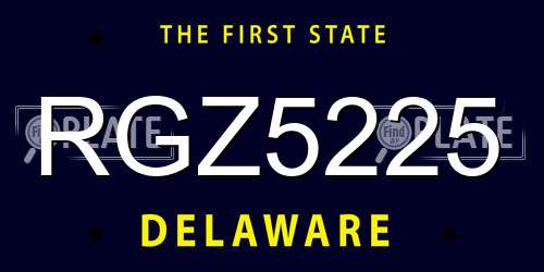 RGZ5225 Delaware License Plate