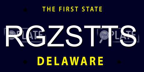 RGZSTTS Delaware License Plate