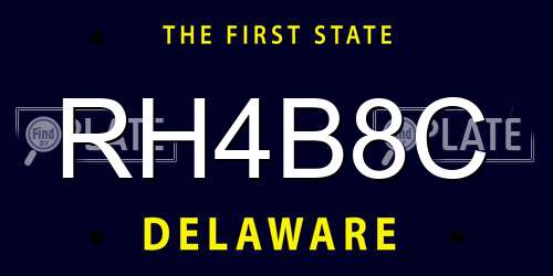 RH4B8C Delaware License Plate