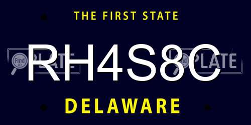 RH4S8C Delaware License Plate